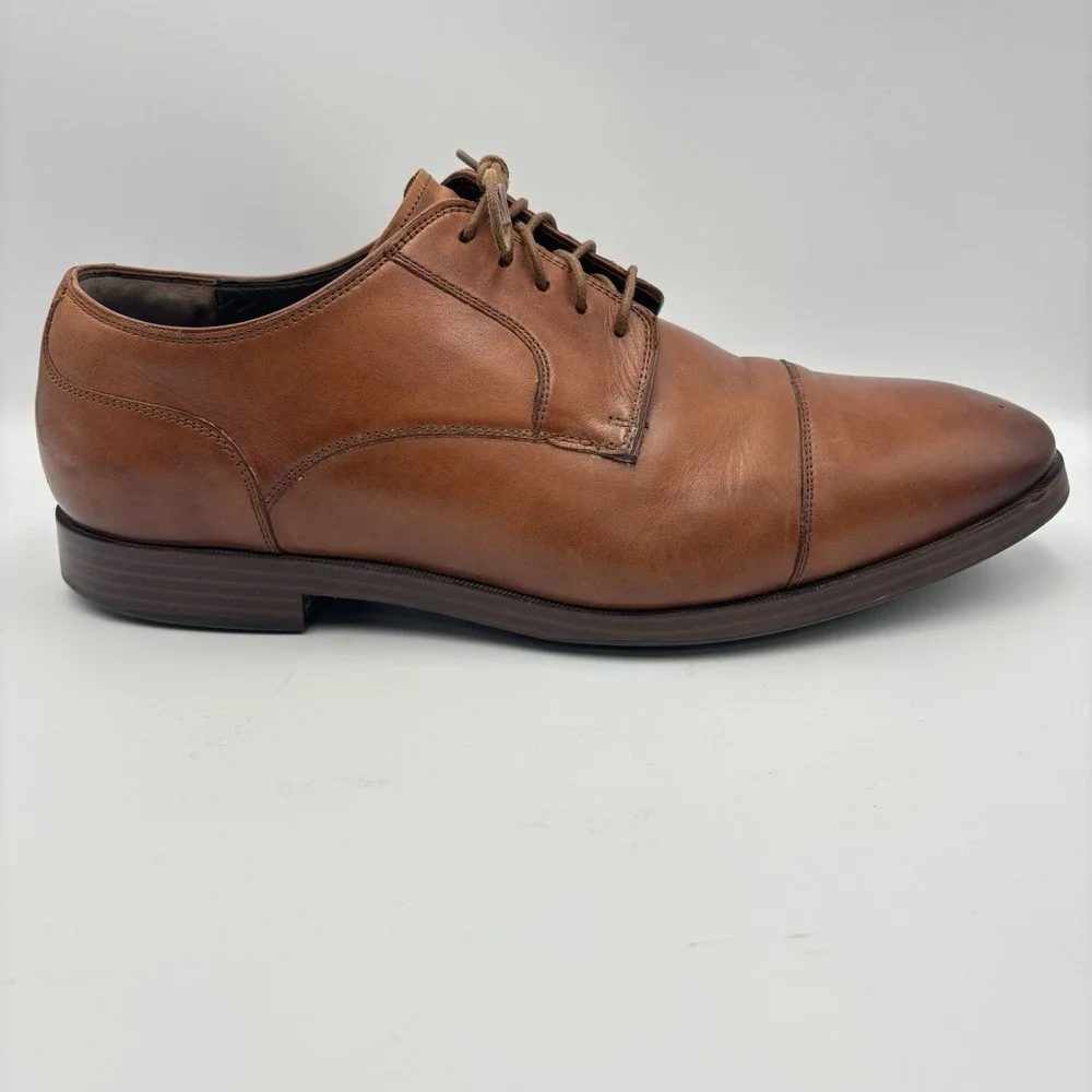 Cole Haan Grand OS Dress Shoes Mens 10.5W Oxford Camel Brown Cap Toe  C23771